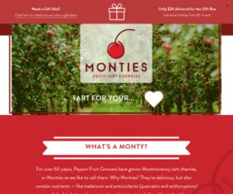 Montiestartcherries.com(Monties Dried Tart Cherries by Payson Fruit Growers) Screenshot