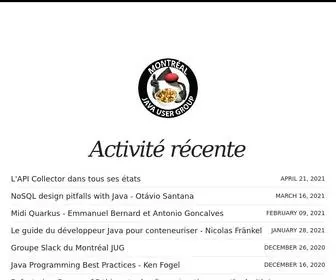 Montreal-Jug.org(Activité récente) Screenshot