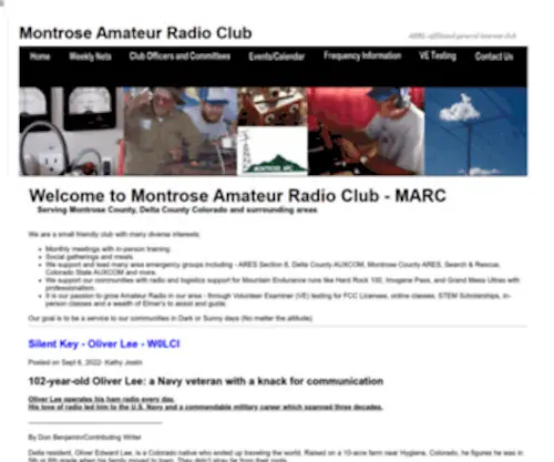 Montrosehamradio.org(Montrose Amateur Radio Club) Screenshot