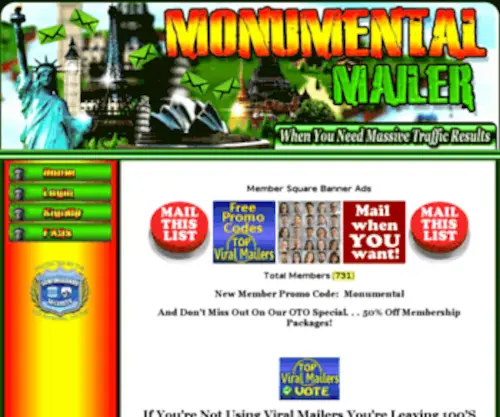 Monumentalmailer.com(Monumental Mailer) Screenshot