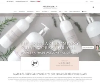 Monuskin.co.uk(Natural Skincare Products for Skincare Professionals) Screenshot