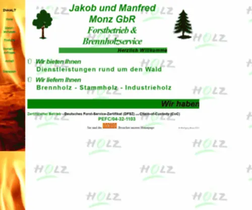 Monz-GBR.de(Jakob und Manfred Monz GbR Forstbetrieb Brennholz) Screenshot