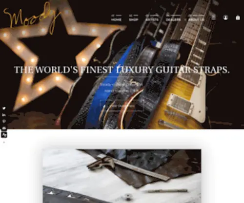 Moodyleather.com(The World's Finest Luxury Guitar Straps) Screenshot