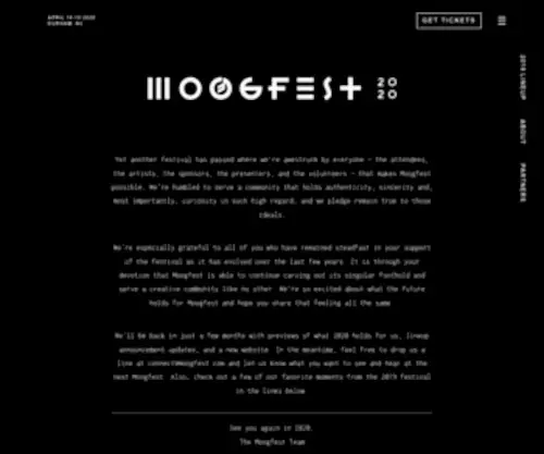 Moogfest.com(Moogfest 2019) Screenshot