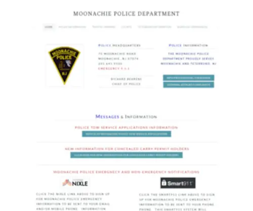 Moonachiepd.org(Moonachie Police Department) Screenshot