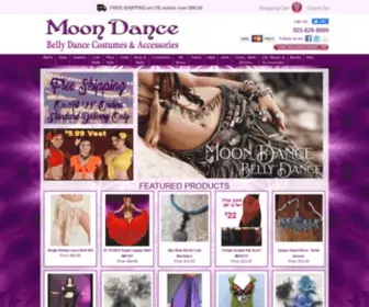 Moondancebellydance.com(Belly Dance Costumes) Screenshot