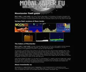 Moonlander.eu(Moonlander the computergame flash online Lunar Lander free) Screenshot