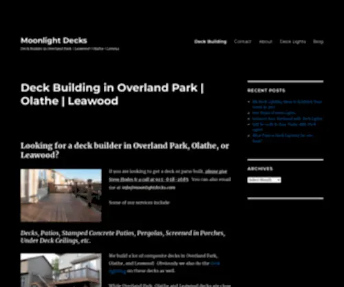 Moonlightdecks.com(Deck Builder in Overland Park) Screenshot