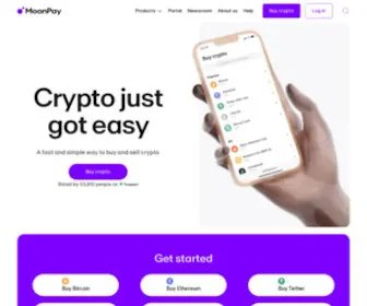 Moonpay.com(Buy and sell Bitcoin) Screenshot