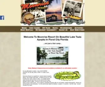 Moonriseresort.com(Florida Fish Camp in Floral City Lakefront Rental Cabins Camping in Florida) Screenshot