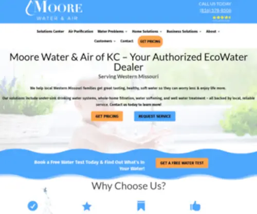 Moorewaterandairofkc.com(EcoWater Water Softeners) Screenshot