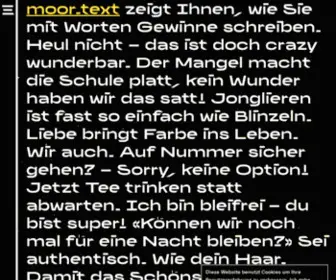 Moortext.ch(Hereinspaziert in die wunderbare Welt der Werbetexte) Screenshot