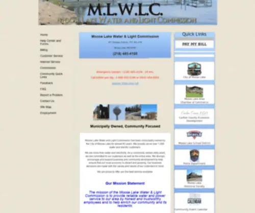 Mooselakepower.com(Moose Lake Water & Light Commission) Screenshot