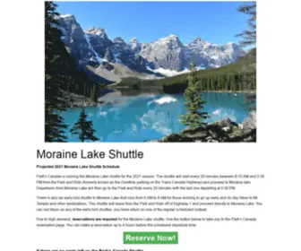 Morainelakeshuttle.ca(Moraine Lake Shuttle Bus Schedule) Screenshot