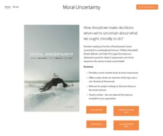 Moraluncertainty.com('Moral Uncertainty' by MacAskill) Screenshot