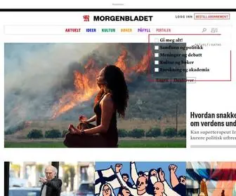Morgenbladet.no(Morgenbladet er en ukeavis om politikk) Screenshot
