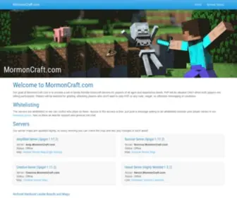 Mormoncraft.com(A set of free family friendly minecraft servers) Screenshot