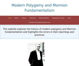 Mormonfundamentalism.com(Modern Polygamy and Mormon Fundamentalism) Screenshot