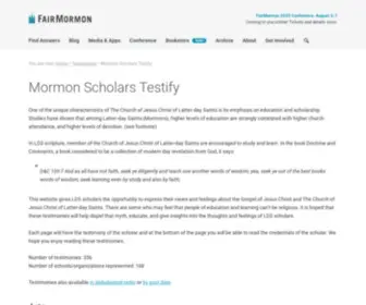 Mormonscholarstestify.org(Latter-day Saint Scholars Testify) Screenshot