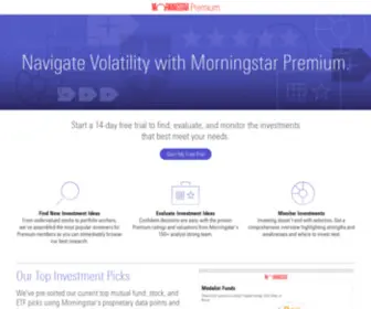 Mornigstar.com(Benefits of Premium Membership) Screenshot