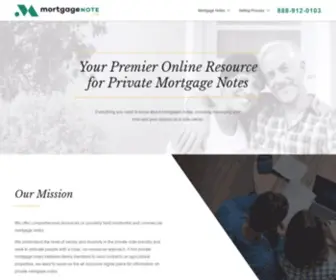 Mortgagenote.org(Your Premiere Mortgage & Bank Note Resource) Screenshot