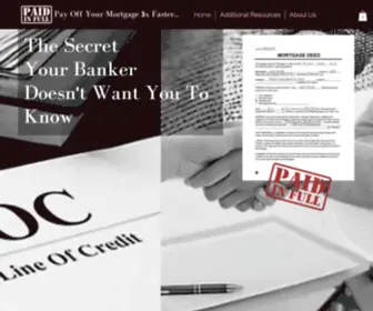 Mortgagepaidinfull.com(What your banker doesn’t want you to know) Screenshot