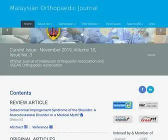 Morthoj.org(Malaysian Orthopaedic Journal) Screenshot