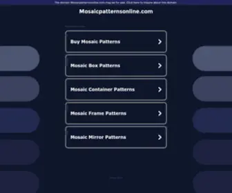 MosaicPatternsonline.com(Mosaic Patterns Online) Screenshot