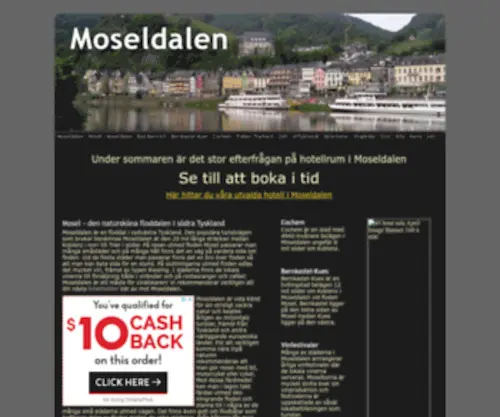 Moseldalen.com(Reseguide till natursköna Moseldalen i Tyskland) Screenshot