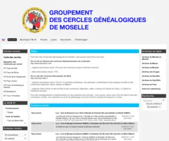 Moselle-Genealogie.net(Groupement des Cercles Généalogiques de Moselle) Screenshot