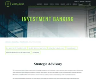 Mossadamscapital.com(Moss Adams Moves to External Investment Banking Providers) Screenshot