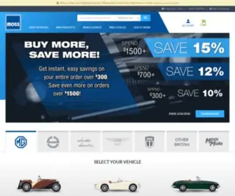 Mossmotors.com(MG, Triumph, Austin Healey, Jaguar Parts & Accessories) Screenshot