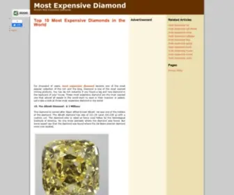 Mostexpensivediamond.org(Top 10 Most Expensive Diamonds in the World) Screenshot