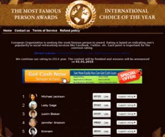 Mostfamousperson.net(Most Famous Person 2013 Awards) Screenshot