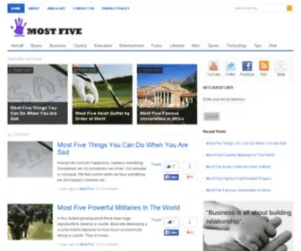 Mostfive.com(Every Most Five Things in The Planet) Screenshot