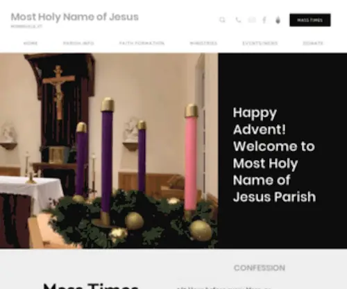 Mostholynamevt.org(The Most holy Name of Jesus) Screenshot