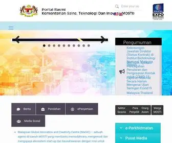 Mosti.gov.my(Portal Rasmi Kementerian Sains) Screenshot