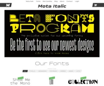 Motaitalic.com(Original Custom & Retail Fonts) Screenshot