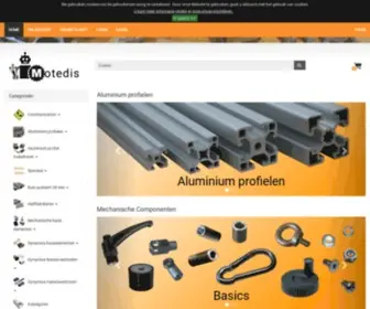 Motedis.nl(Uw webshop voor aluminium profielen en accessoires) Screenshot