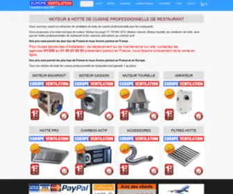 Moteur-Hotte-Professionnelle.com(EUROPE VENTILATION) Screenshot