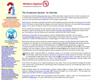Mothersagainstcirc.org(Mothers Against Circumcision) Screenshot