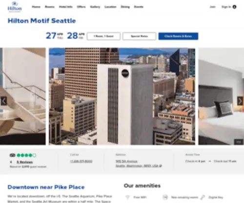 Motifseattle.com(Seattle WA Downtown Hotels near Pike Place Market) Screenshot