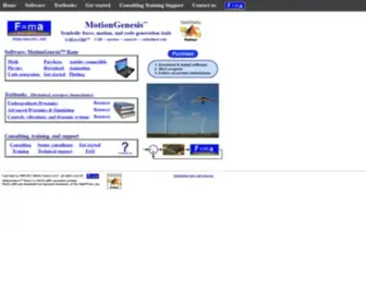 Motiongenesis.com(Software and textbooks for forces and motion) Screenshot