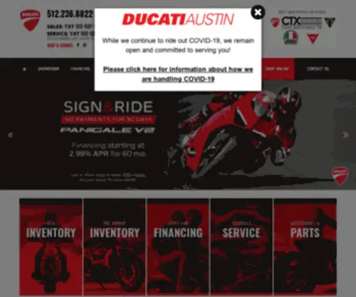 Motoaustin.com(Ducati Austin) Screenshot