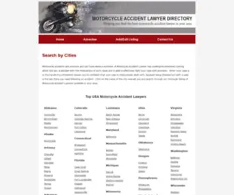 Motorcycleaccidentlawyerdir.com(Motorcycle Accident Lawyer Directory) Screenshot