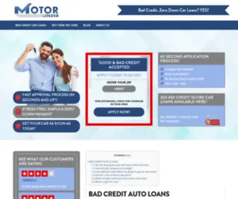 Motorlender.com(Bad Credit Auto Loans) Screenshot