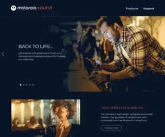 Motorolasound.com(Ultimate Personal Audio Products from Motorola Sound) Screenshot