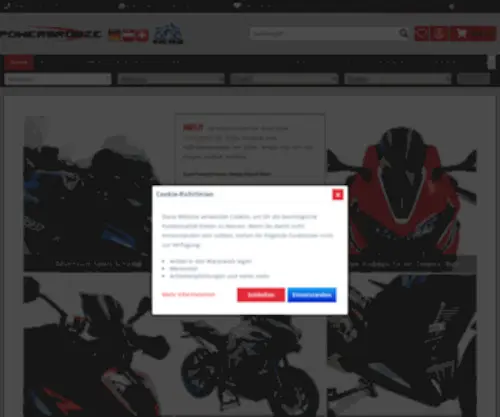 Motorradteile-Zubehoer.de(Powerbronze Seite für Deutschland) Screenshot