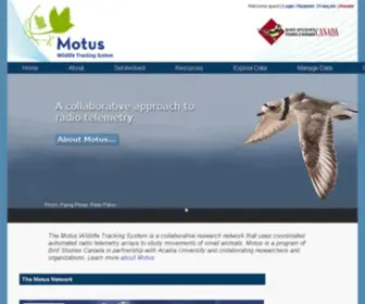 Motus.org(Motus Wildlife Tracking System) Screenshot