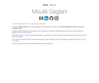 Moulikgaglani.me(Moulik's website) Screenshot